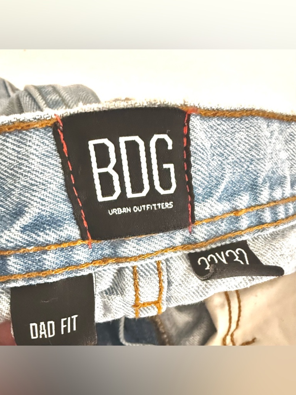 Urban Outfitters BDG Dad Fit High Rise Light Wash Jeans With Side Heel Slit - Picture 11 of 14